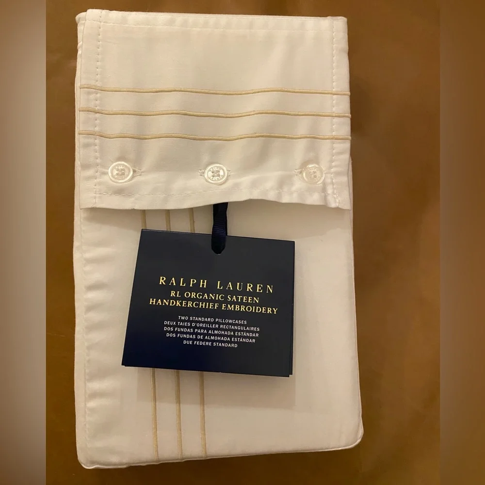 RALPH LAUREN STANDARD Organic‎ Cotton Sateen Handkerchief PILLOWCASES